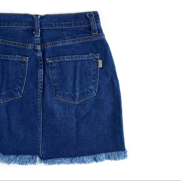 "Yelle" Rose Embroidered Highwaist Denim Skirt, M - Picture 7 of 8